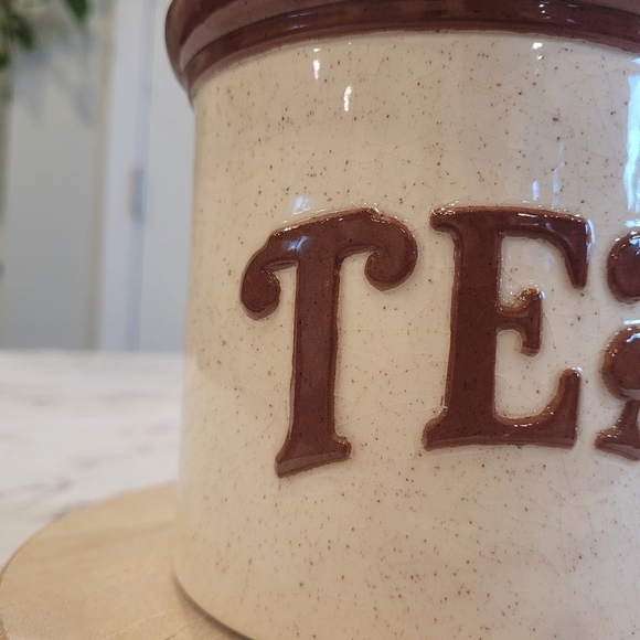 Vintage Tea Ceramic Canister with Lid Retro Kitchen Decor Storage - Picture 16 of 16